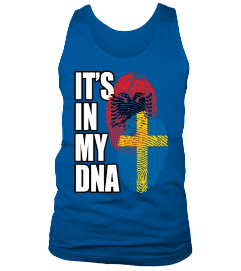 Albanian And Swedish Mix Heritage DNA Flag Tank Top Unisex