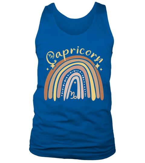 Capricorn Zodiac Bohemian Boho Rainbow 70s Vintage Tank Top Unisex