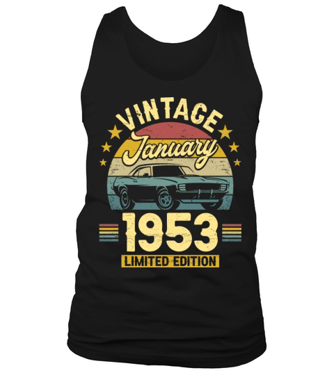 January 1953 70 Years Old Vintage 70th Birthday Tank Top Unisex