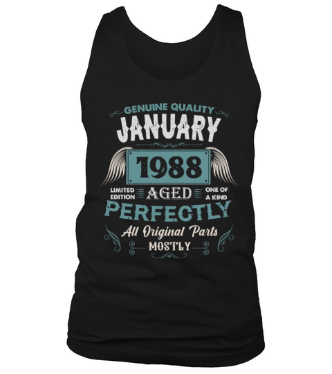 January 1988 Vintage Birthday Present Tank Top Unisex