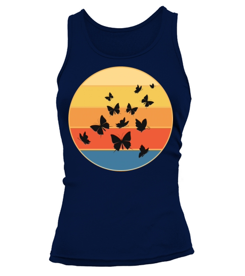 Cute Butterfly Retro Sunset Vintage Animal Insect Tank top Woman