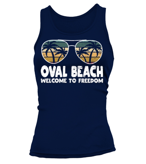 Oval Beach Welcome to Freedom Vacation Sayings Tri Tank top Woman