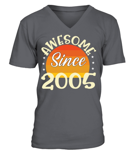 Awesome since 2005 birthday V-Neck T-shirt