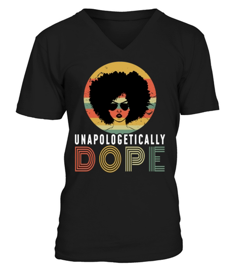 Black Girl Unapologetic Black History Month V-Neck T-shirt