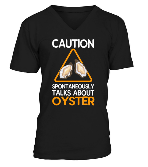 Caution Spontaneously Talks About Oyster V-Neck T-shirt
