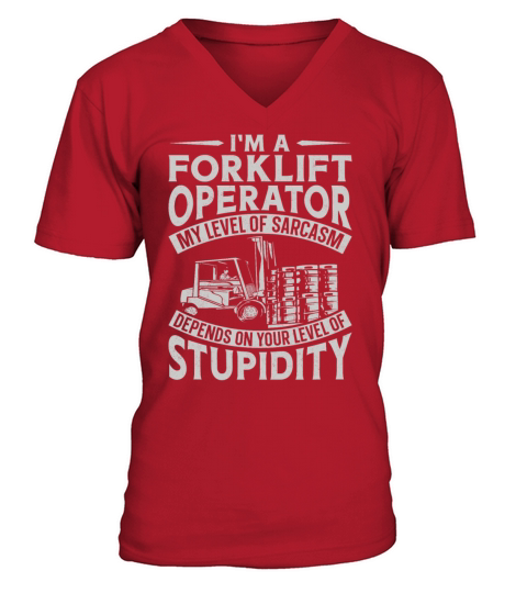 Certified Forklift Truck Operator V-Neck T-shirt