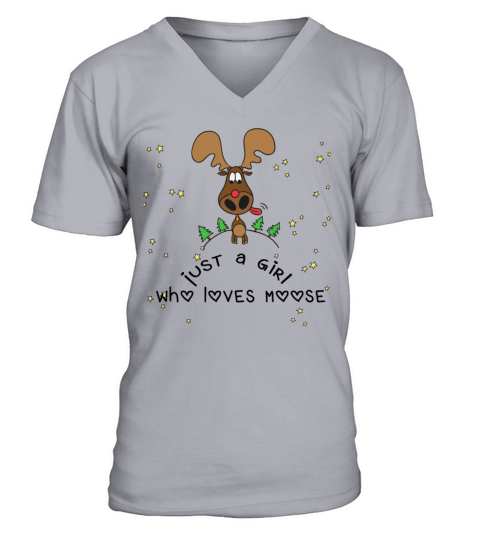 Funny Just A teacher Who Loves Moose V-Neck T-shirt