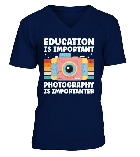 Funny Photographer Design Camera Cool Nature V-Neck T-shirt