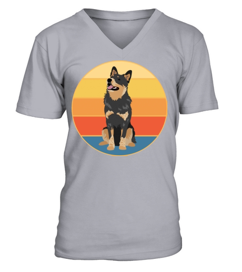 German Shepherd Dog Breed Vintage Retro Sunset V-Neck T-shirt