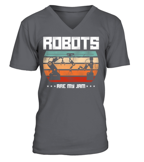 Robot Robotics Engineer Retro V-Neck T-shirt