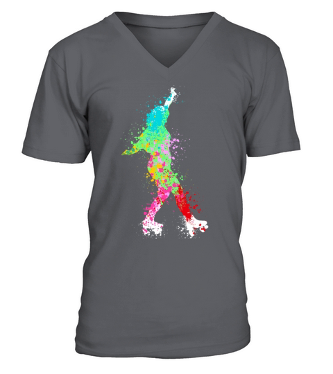 Splash Art rollerblade inline skating V-Neck T-shirt