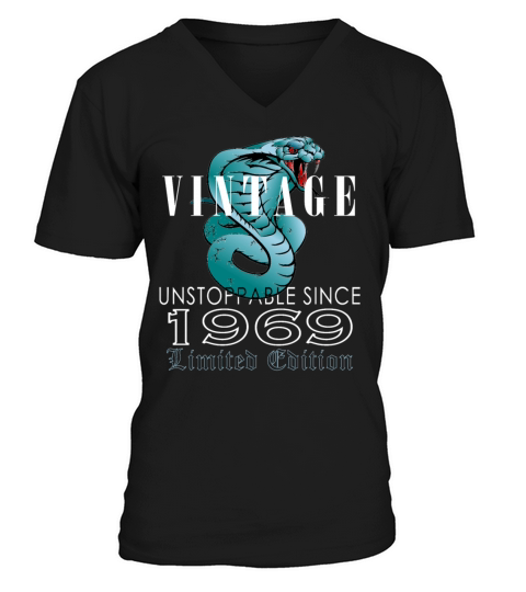 Vintage 1969 Cobra 54 Years Limited Edition V-Neck T-shirt