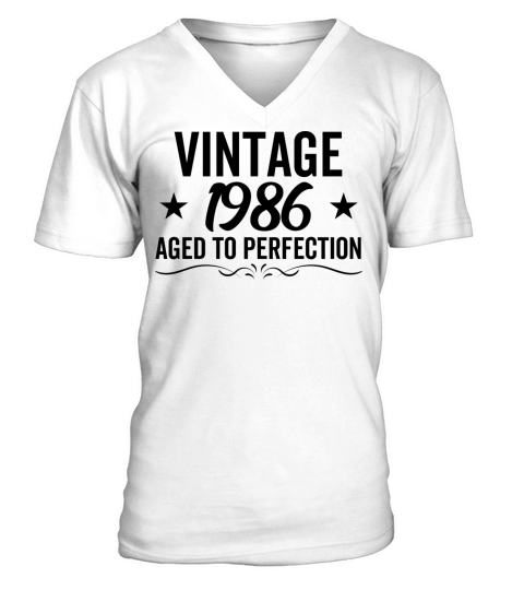 Vintage 1986 Aged To Perfection V-Neck T-shirt