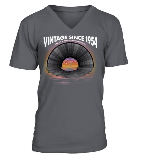 Vintage since 1954 Retro Disco Music Vintage V-Neck T-shirt