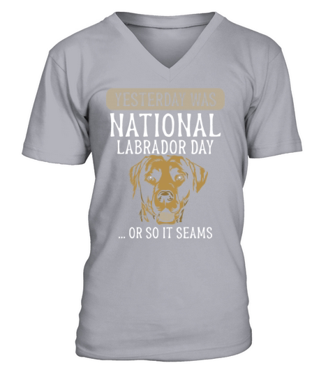 Yesterday was national Labrador day V-Neck T-shirt