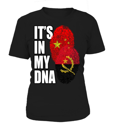 Angolan And Chinese Mix Heritage DNA Flag Women's T-Shirt