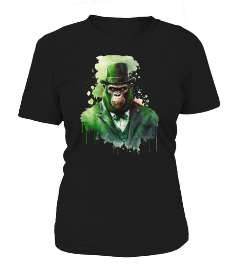 Badass Gangster Gorilla St Patricks Day Women's T-Shirt