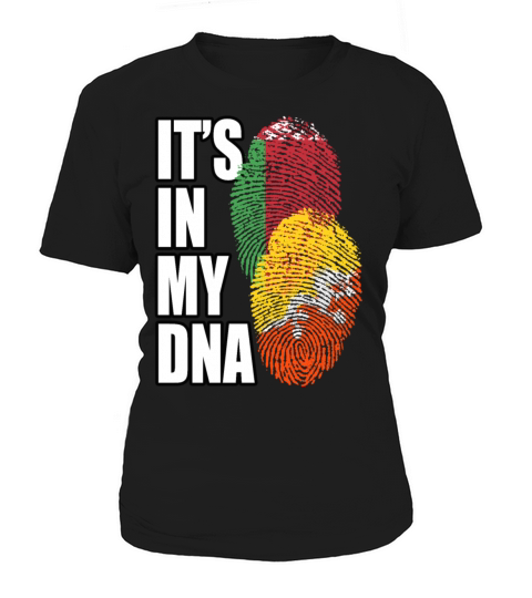 Bhutanese And Belarusian Mix Heritage DNA Flag Women's T-Shirt