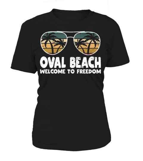 Oval Beach Welcome to Freedom Vacation Sayings Tri Women's T-Shirt