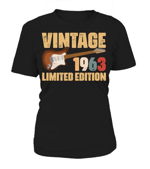 Vintage 1963 Limited Edition Guitar 59th Birthday Women's T-Shirt