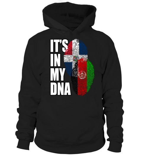 Afghan And Dominican Mix Heritage DNA Flag Hoodie Unisex