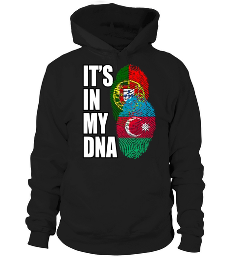 Azerbaijani And Portuguese Mix Heritage DNA Flag Hoodie Unisex
