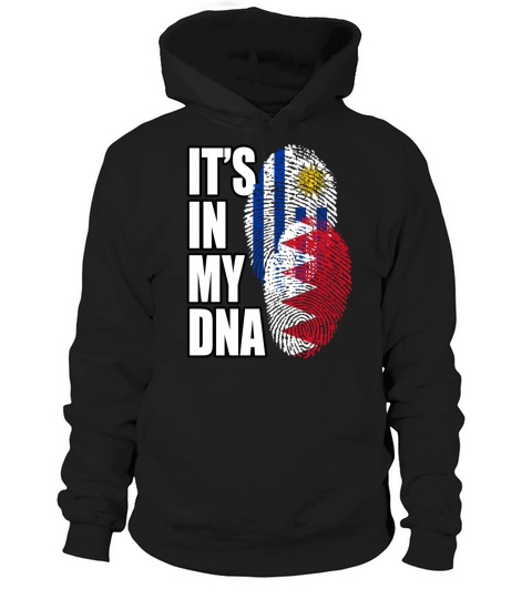 Bahraini And Uruguayan Mix Heritage DNA Flag Hoodie Unisex