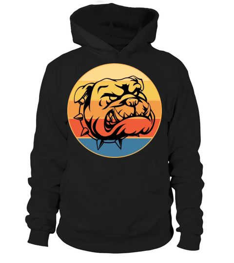 Bulldog Dog Breed Vintage Retro Sunset Hoodie Unisex