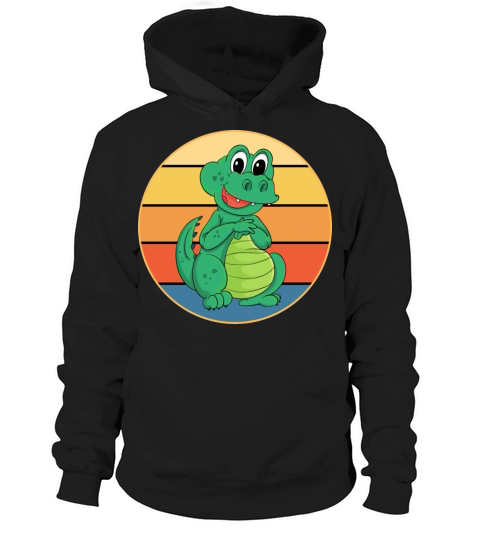 Crocodile Retro Sunset Vintage Wild Animal Hoodie Unisex