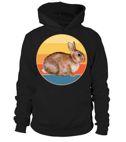Cute Rabbit Bunny Retro Sunset Vintage Animal Pet Hoodie Unisex