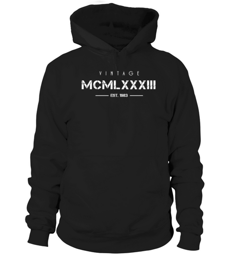 Vintage Born In 1983 Roman Numerals 39th Hoodie Unisex