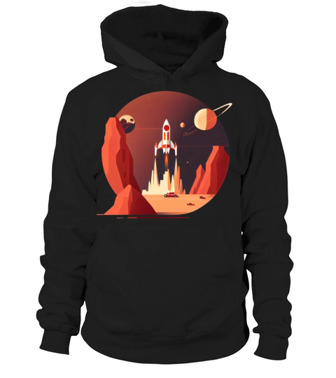 Vintage Space Science Mars Fiction Geek Solar Hoodie Unisex