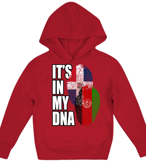 Afghan And Dominican Mix Heritage DNA Flag Kids Hoodie