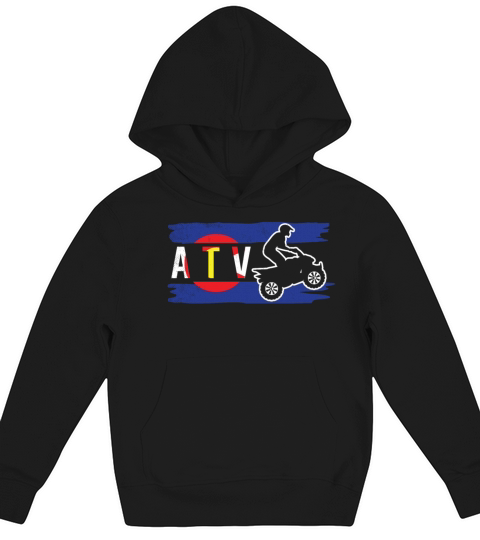 all terrain vehicles vintage colorado flag art Kids Hoodie