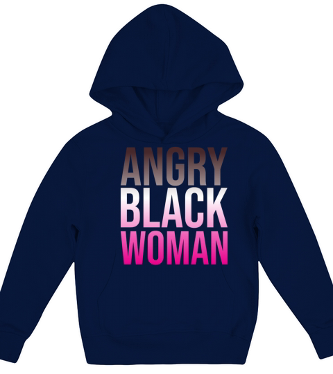Angry Black Woman gradient color design Kids Hoodie
