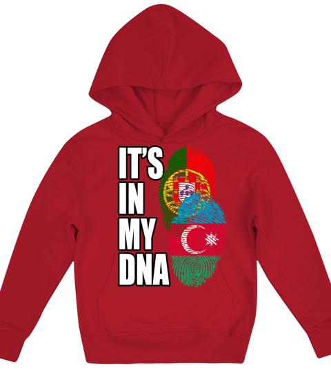 Azerbaijani And Portuguese Mix Heritage DNA Flag Kids Hoodie