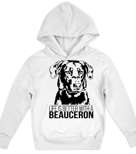 Beauceron life is better dog saying dog mom Kids Hoodie