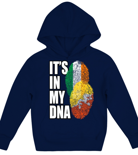 Bhutanese And Irish Mix Heritage DNA Flag Kids Hoodie