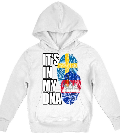 Cambodian And Swedish Mix Heritage DNA Flag Kids Hoodie