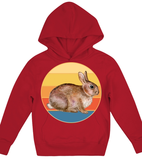 Cute Rabbit Bunny Retro Sunset Vintage Animal Pet Kids Hoodie