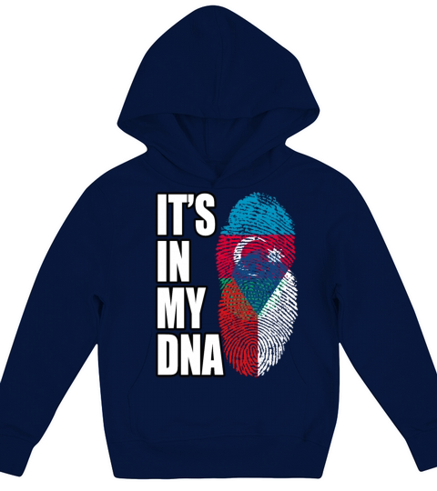 Czech And Azerbaijani Mix Heritage DNA Flag Kids Hoodie