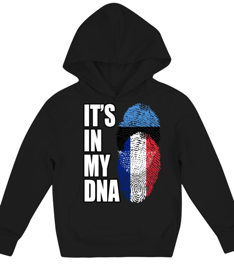 Estonian And French Mix Heritage DNA Flag Kids Hoodie
