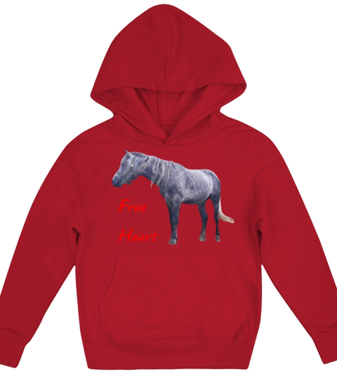 Free heart grey horse vintage countryside beauty Kids Hoodie