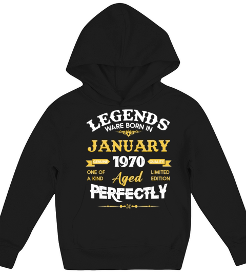 January 1970 Vintage Birthday Present Kids Hoodie