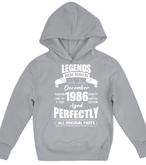 Legends Were Born In December 1986 Birthday Kids Hoodie