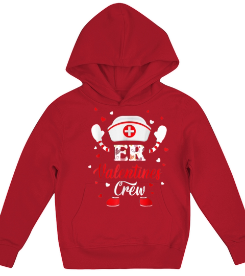 Nurse Valentines Day Valentine Er Nurse Valentine Kids Hoodie