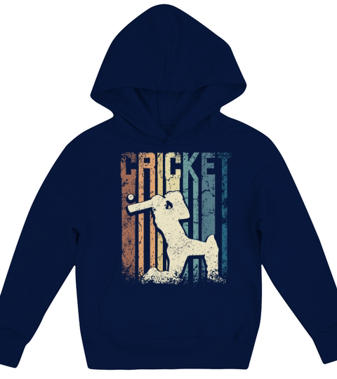 Retro Vintage Cricket Kids Hoodie
