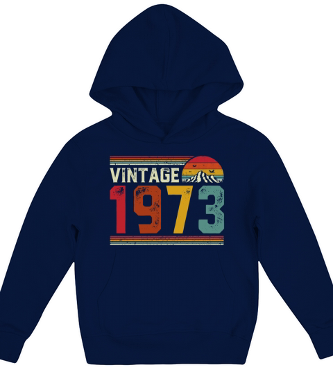 Vintage 1973 48 Years Old 48th Birthday Gift Kids Hoodie