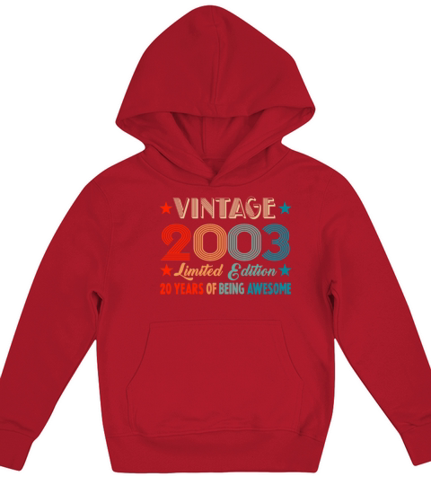 Vintage 2003 Limited Edition 20 Years Old Birthday Kids Hoodie