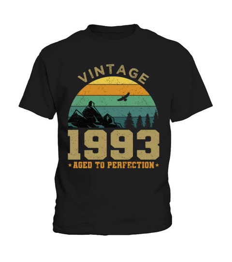 30th birthday vintage 1993 aged to perfection Kids T-Shirt
